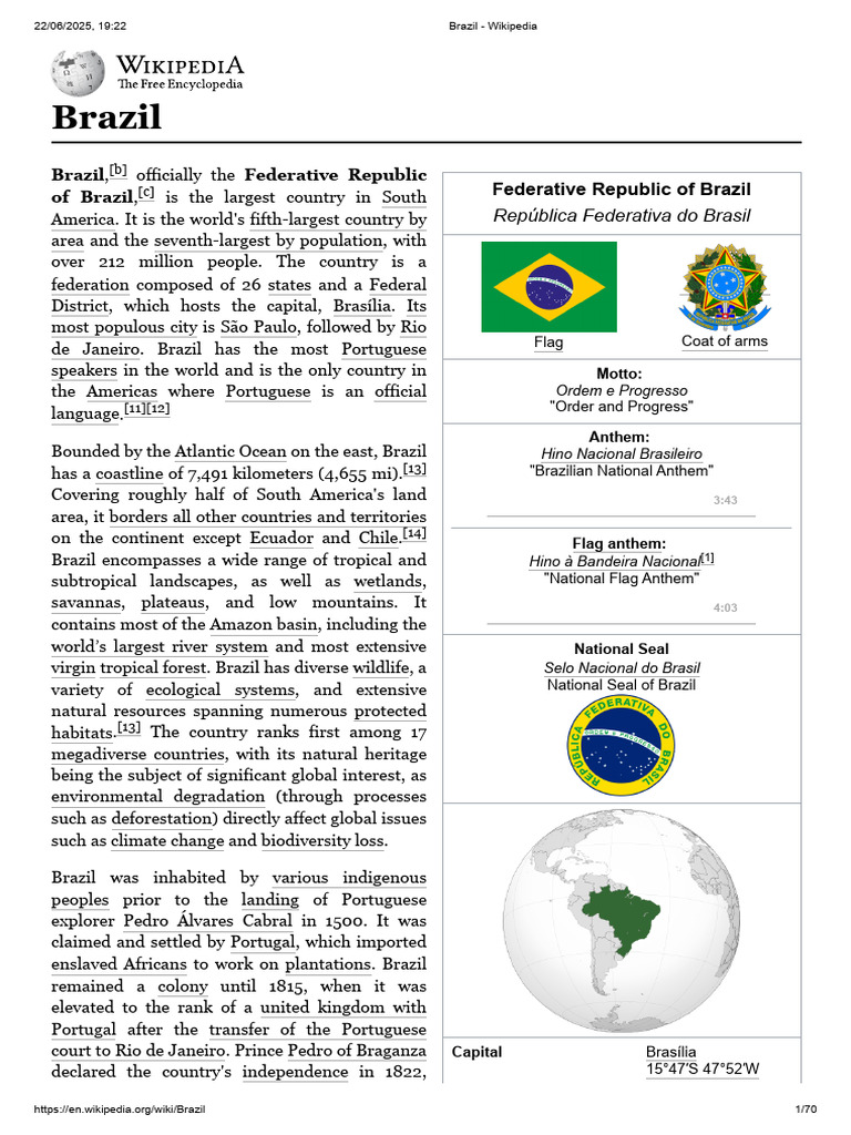 Overview of Brazil's Geography and History | PDF | Brazil