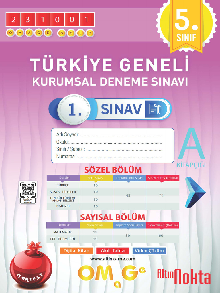 2023 2024 Omage 5 SF 1 Kurumsal A Yayınevi Onaylı | PDF