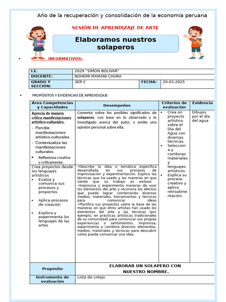 Creación de Solaperos en Clase de Arte | PDF | Aprendizaje | Cognición