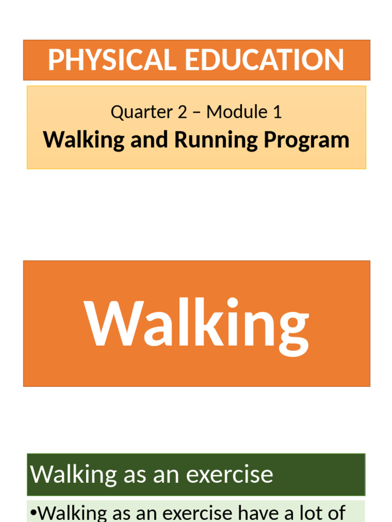 Walking and Running Program Quarter 2 Module 1 | PDF | Running ...