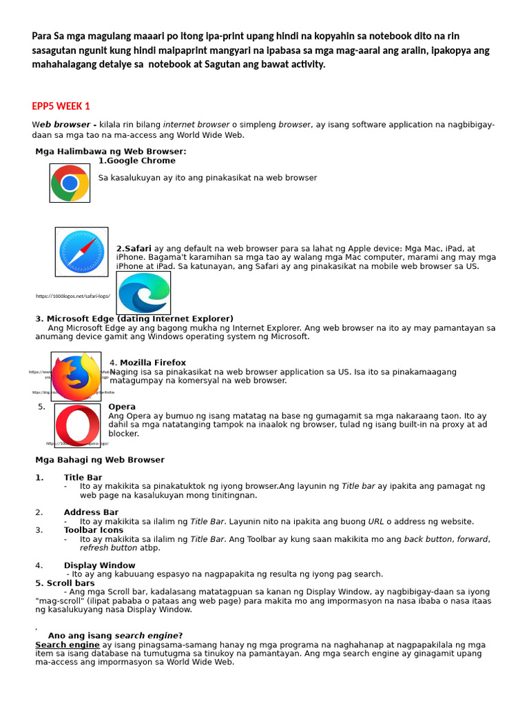 Epp5 and Science 5 Week 1 | PDF