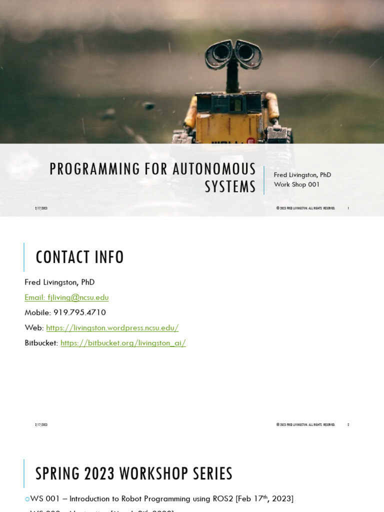 Introduction to ROS2 Robot Programming | PDF | Software Engineering ...