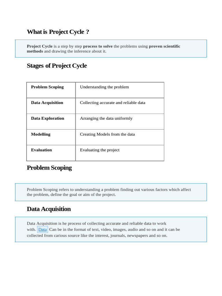 What Is A Project Cycle | PDF