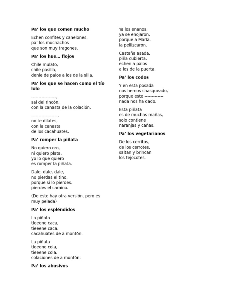 La Piñata: Canción y Tradición Festiva | PDF