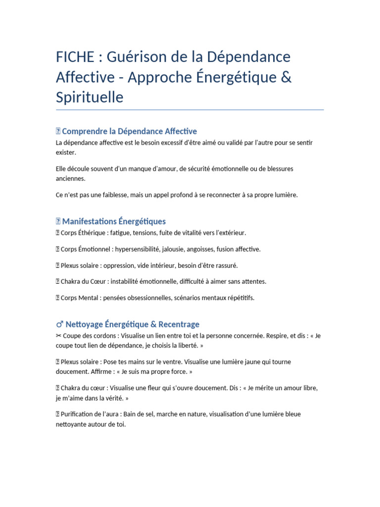 Guérison de la Dépendance Affective | PDF | Amour | Émotions