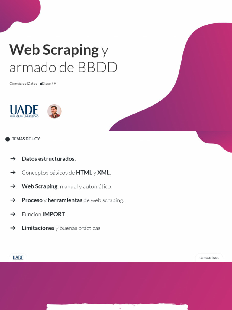 Web Scraping y Bases de Datos en Ciencia de Datos | PDF | HTML | Xml