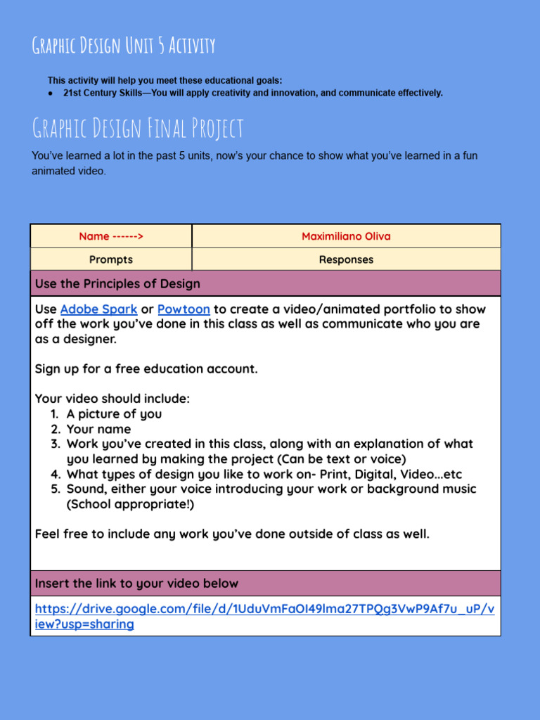 Graphic Design Final Project Activity | PDF