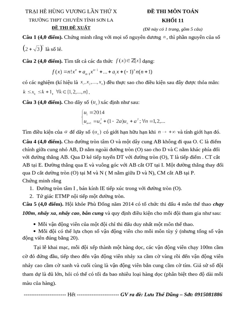 Toan 11 - Son La | PDF