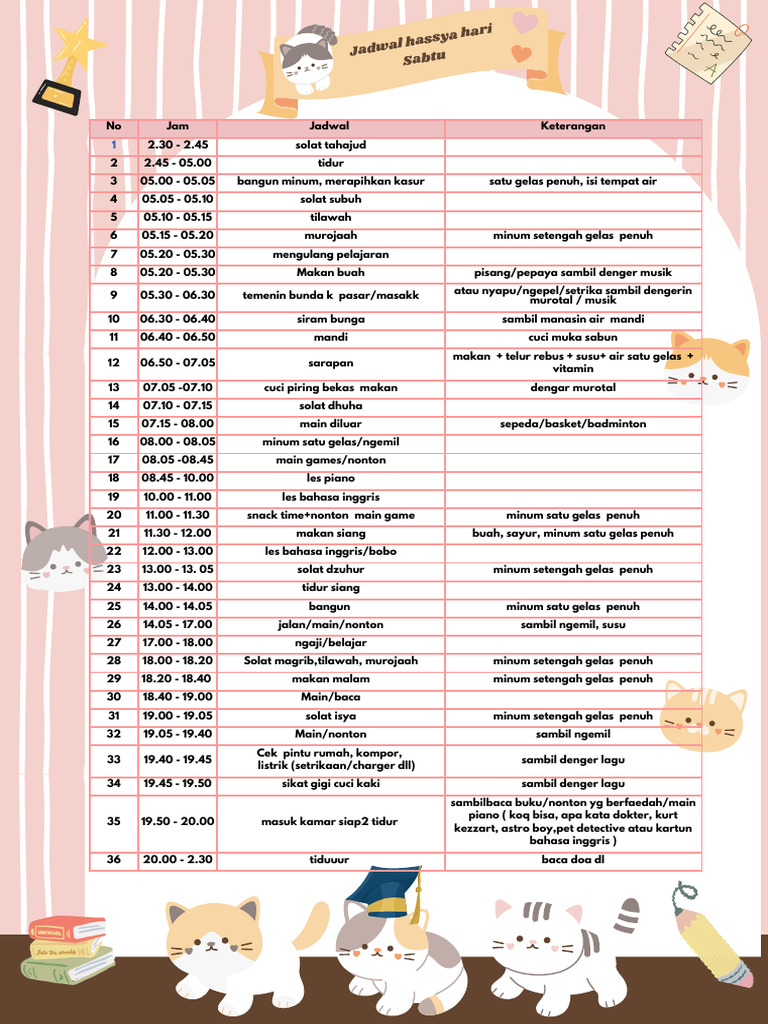 Orange and Brown Cat Note Paper Document A4 | PDF