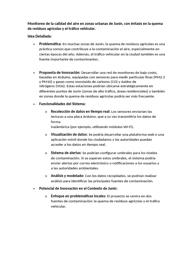 Monitoreo de Calidad del Aire en Junín | PDF | La contaminación del ...