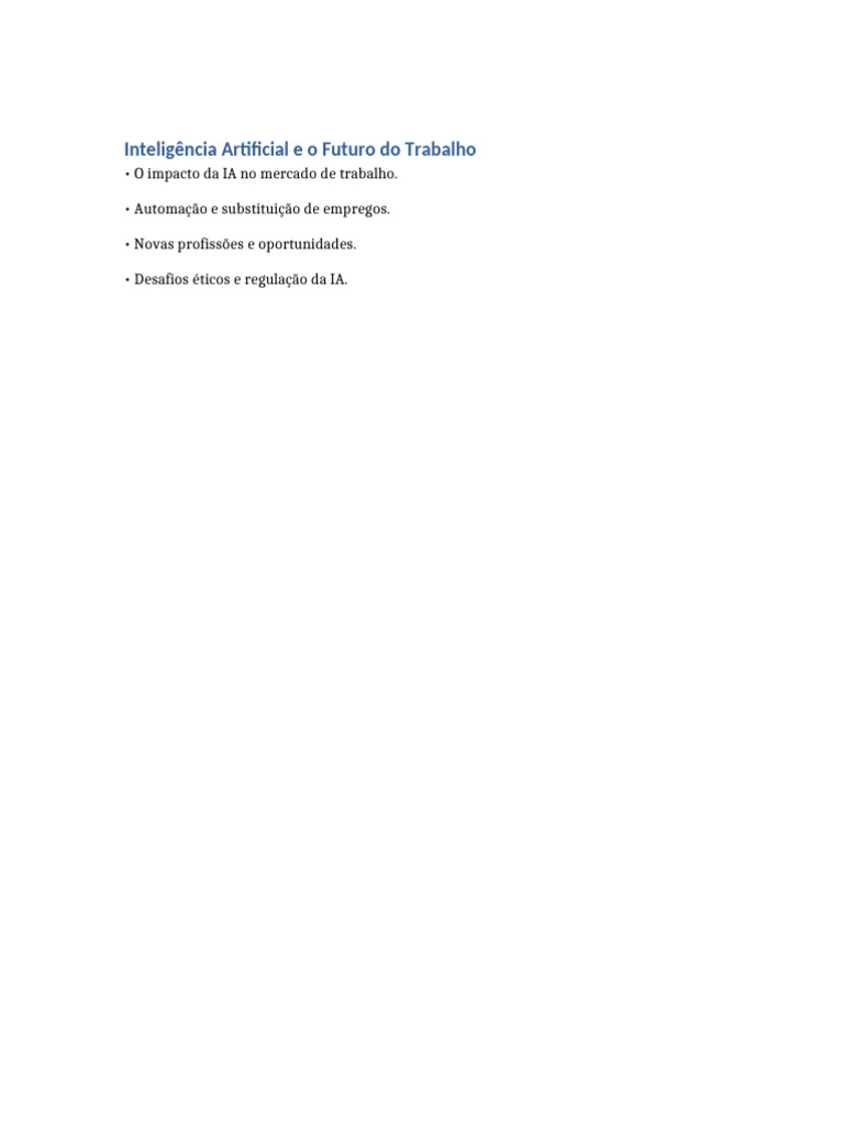Impacto da IA no Mercado de Trabalho | PDF