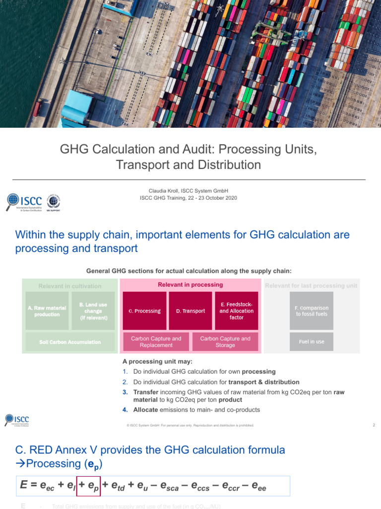 GHG Calculation for Processing & Transport | PDF | Carbon Capture And ...
