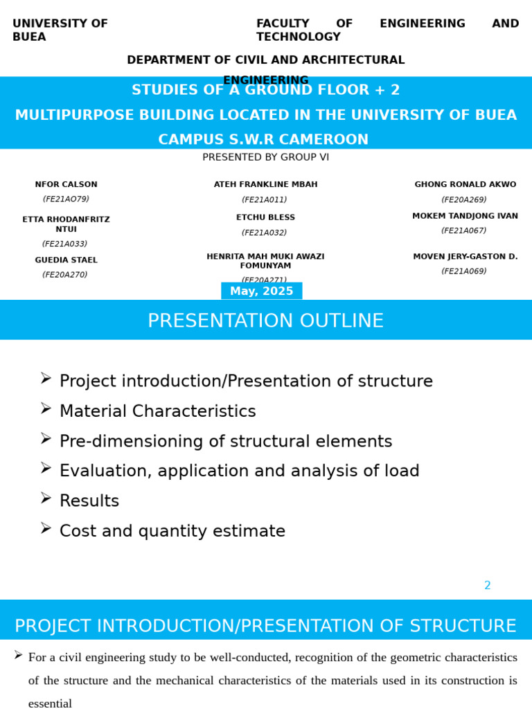 Ground Floor +2 Building Study Buea | PDF | Plaster | Concrete