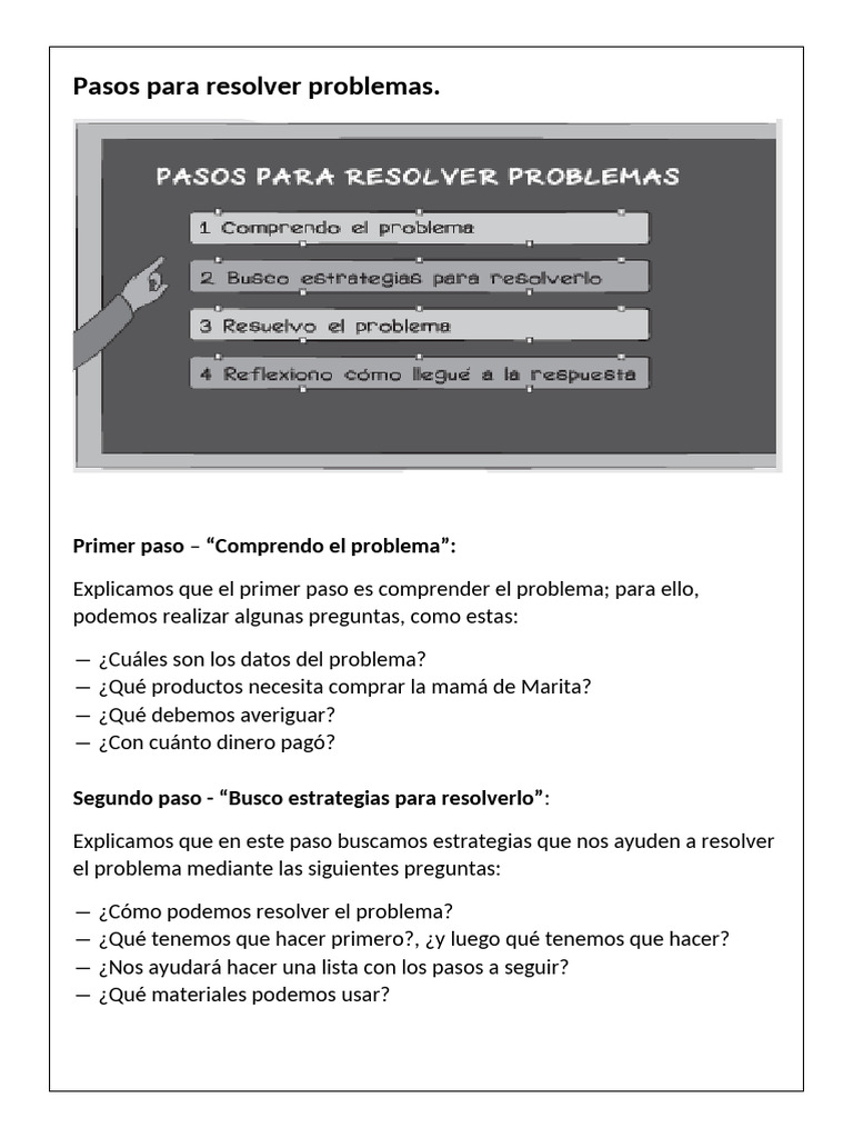 Cuatro pasos para resolver problemas | PDF | Cognición | Ciencia cognitiva