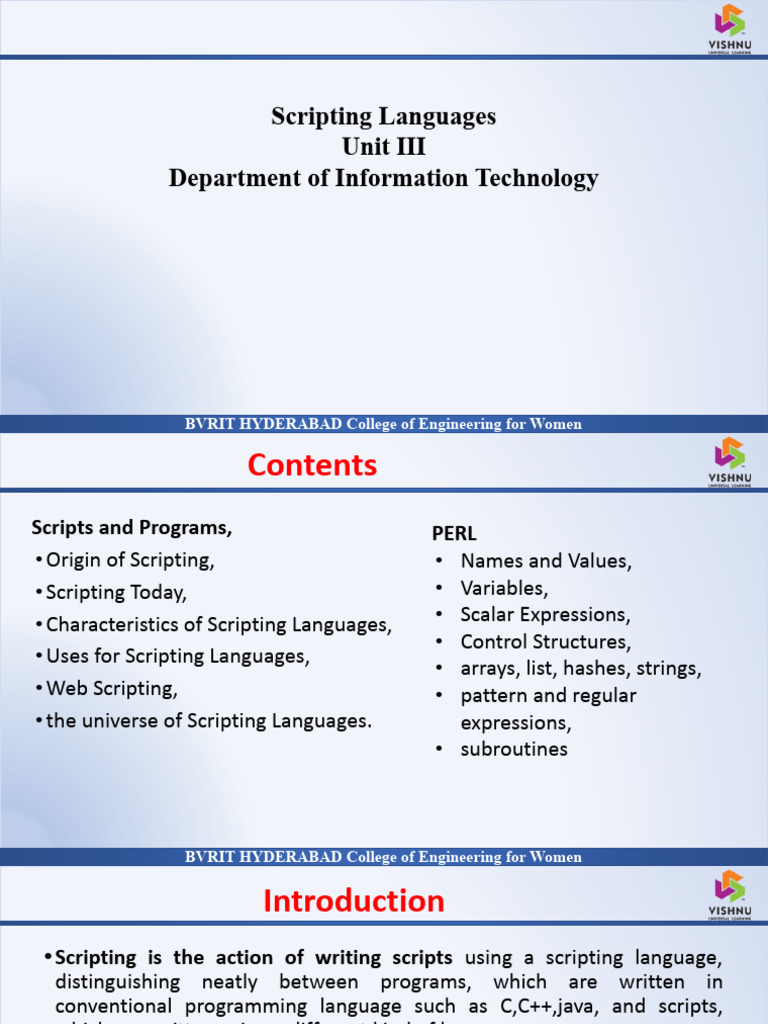Overview of Scripting Languages | PDF | Scripting Language | World Wide Web