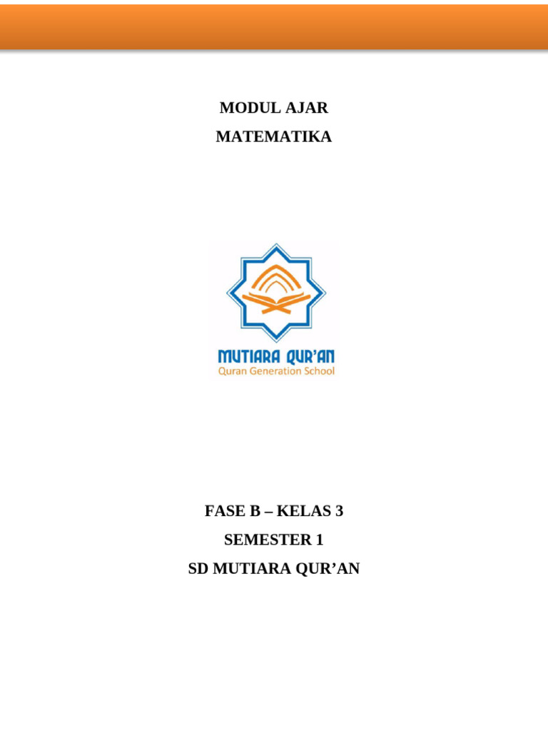 Modul Ajar Matematika Kelas 3 SD | PDF