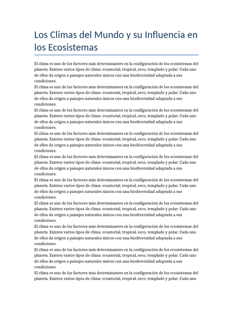 Climas Del Mundo | PDF | Clima templado | Zona tropical