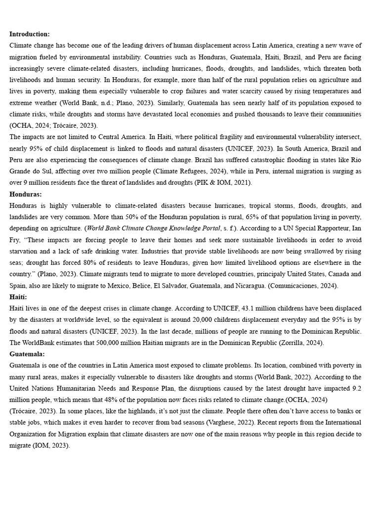 Climate Migration in Latin America | PDF | Natural Hazards | Natural ...