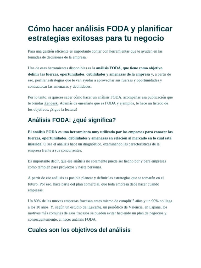 Análisis FODA: Estrategias para Negocios | PDF | Análisis FODA | Business