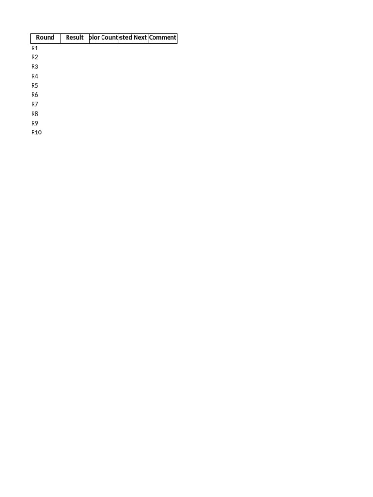 Advanced Color Trading Prediction Sheet | PDF