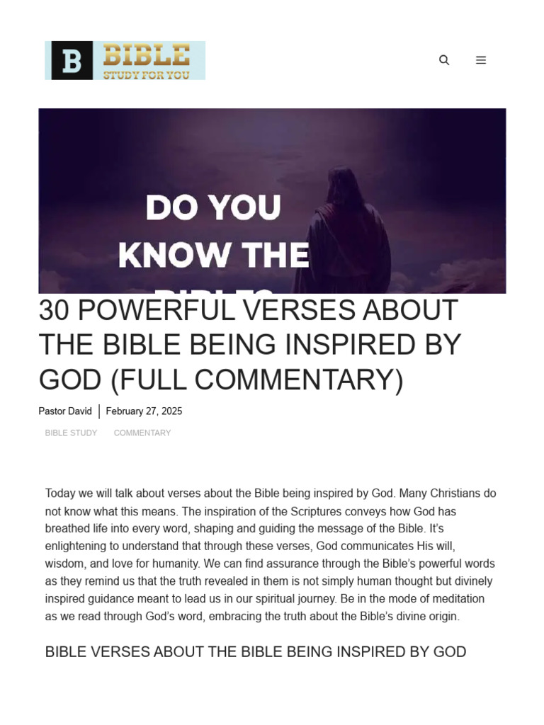 Bible Verses on Divine Inspiration | PDF | Wisdom | Bible