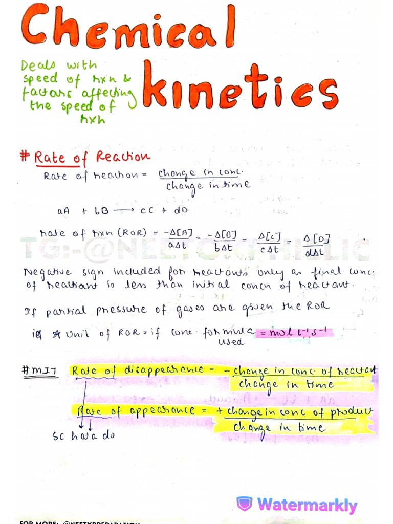 Kemical Kinetics | PDF
