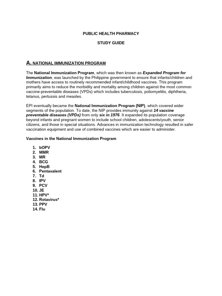 National Immunization Program Guide | PDF | Vaccines | Influenza