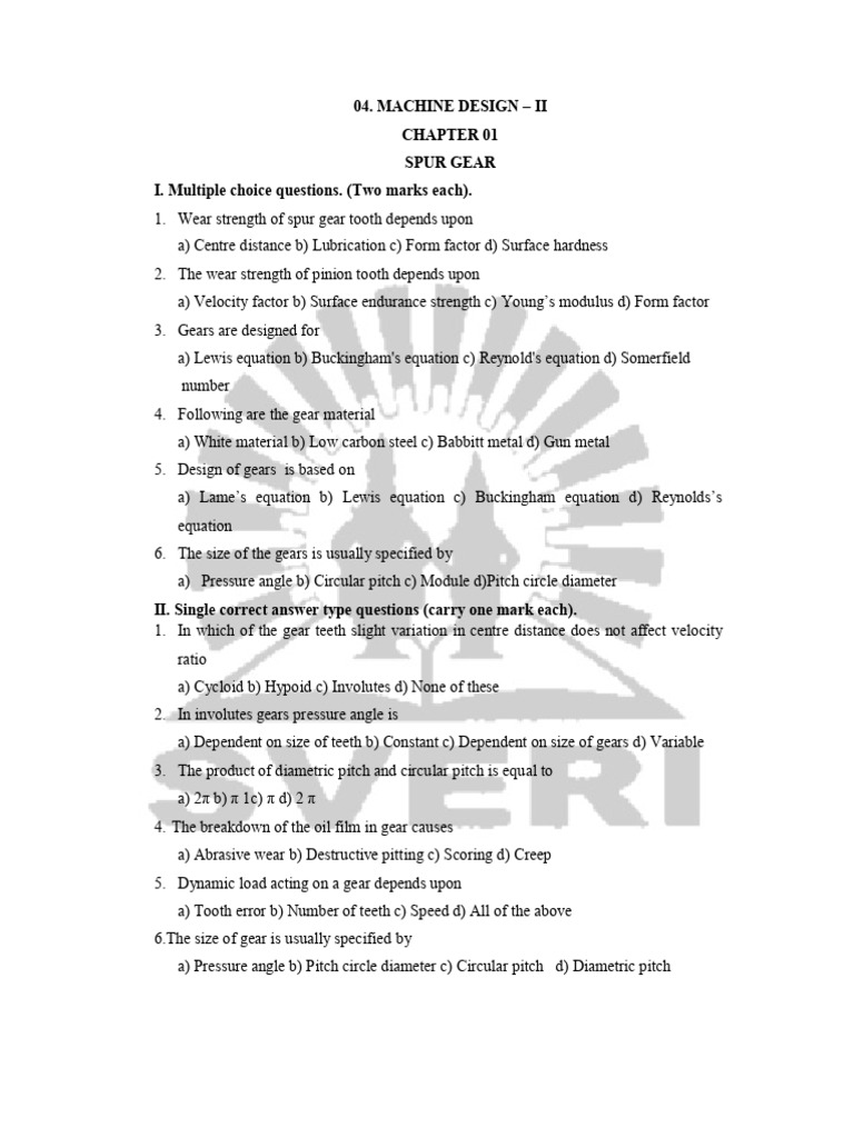 Spur and Helical Gear Design Questions | PDF | Gear | Bearing (Mechanical)