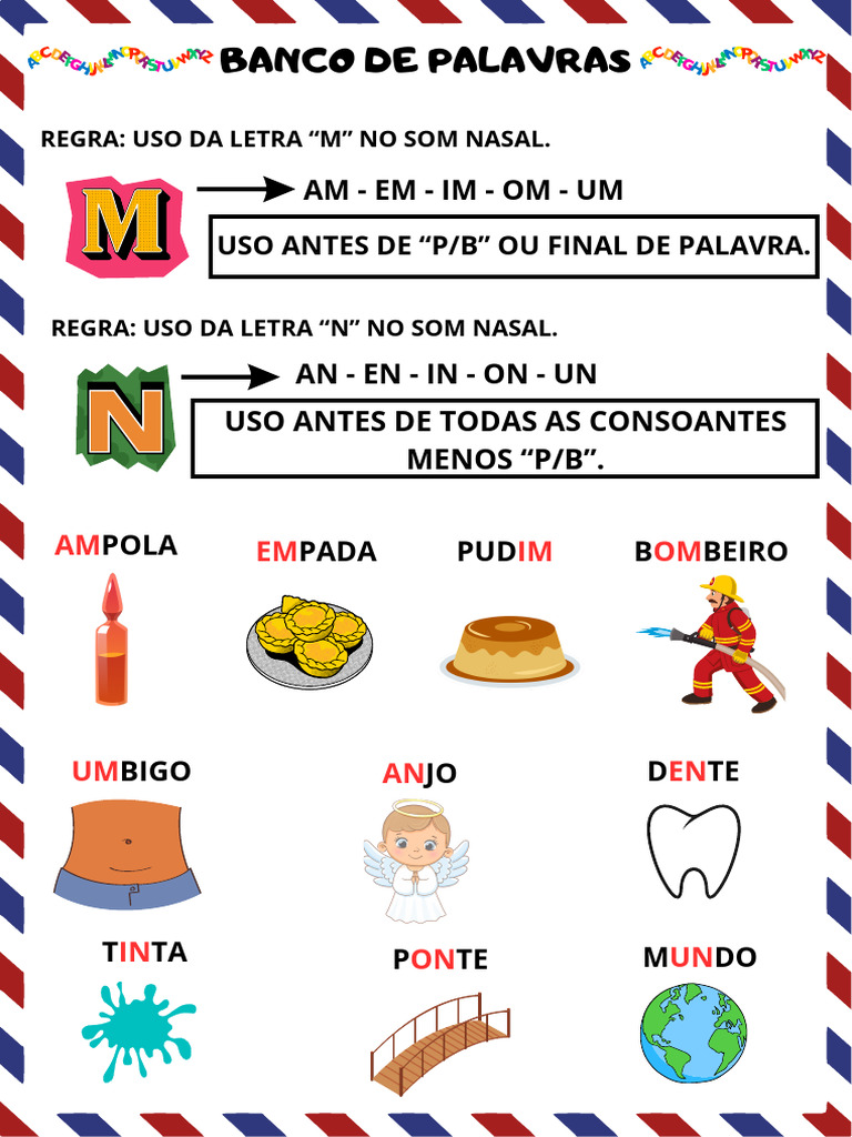 Banco de Palavras com M e N | PDF