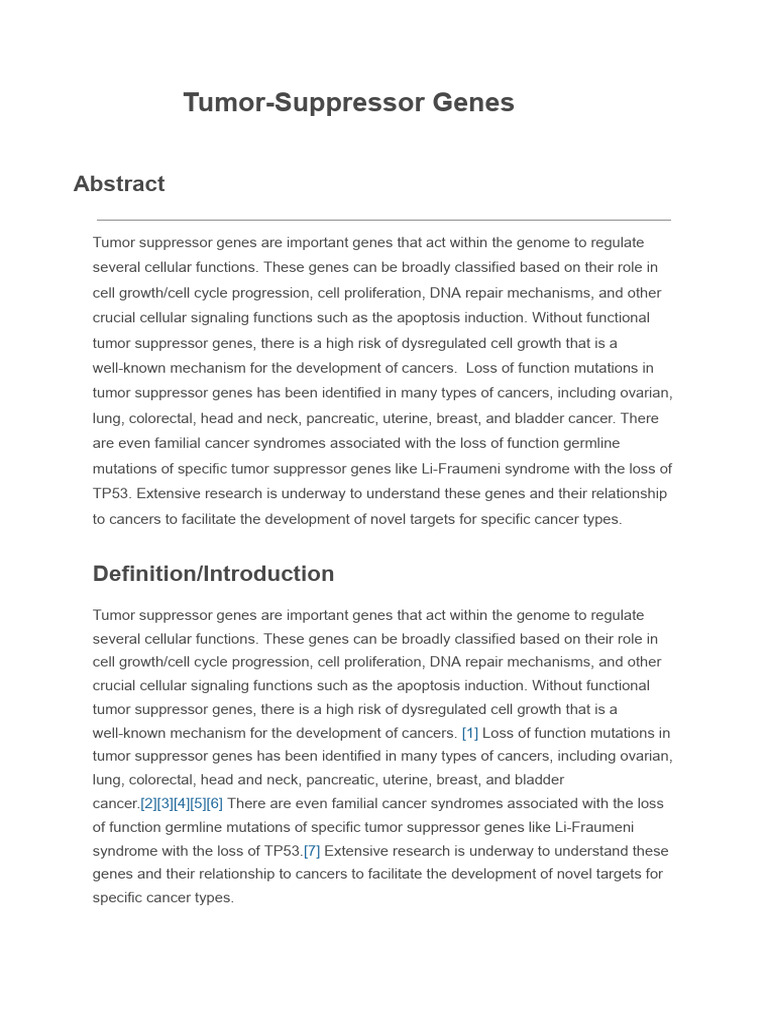 Tumor Suppressor Genes and Cancer Risk | PDF | Cell Cycle | P53