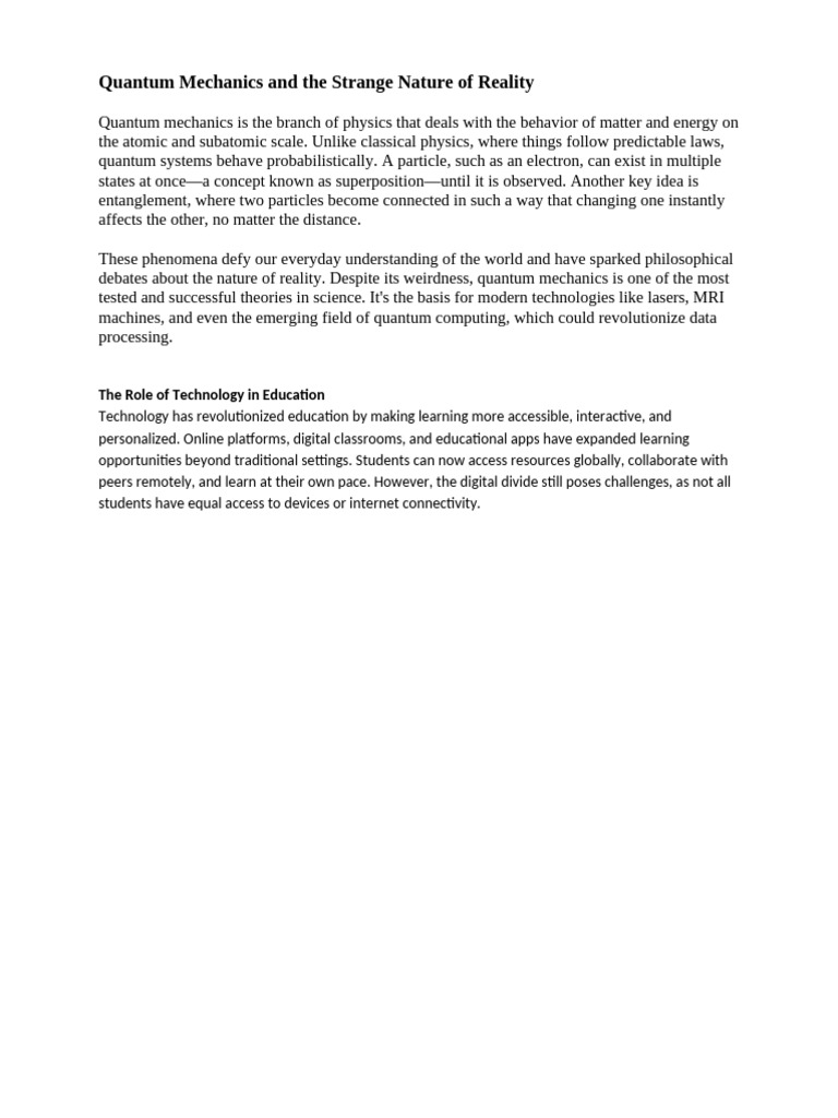 Quantum Mechanics: Key Concepts Explained | PDF