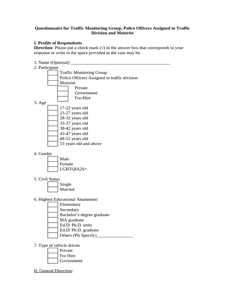 EditedQuestionnaire Final | PDF