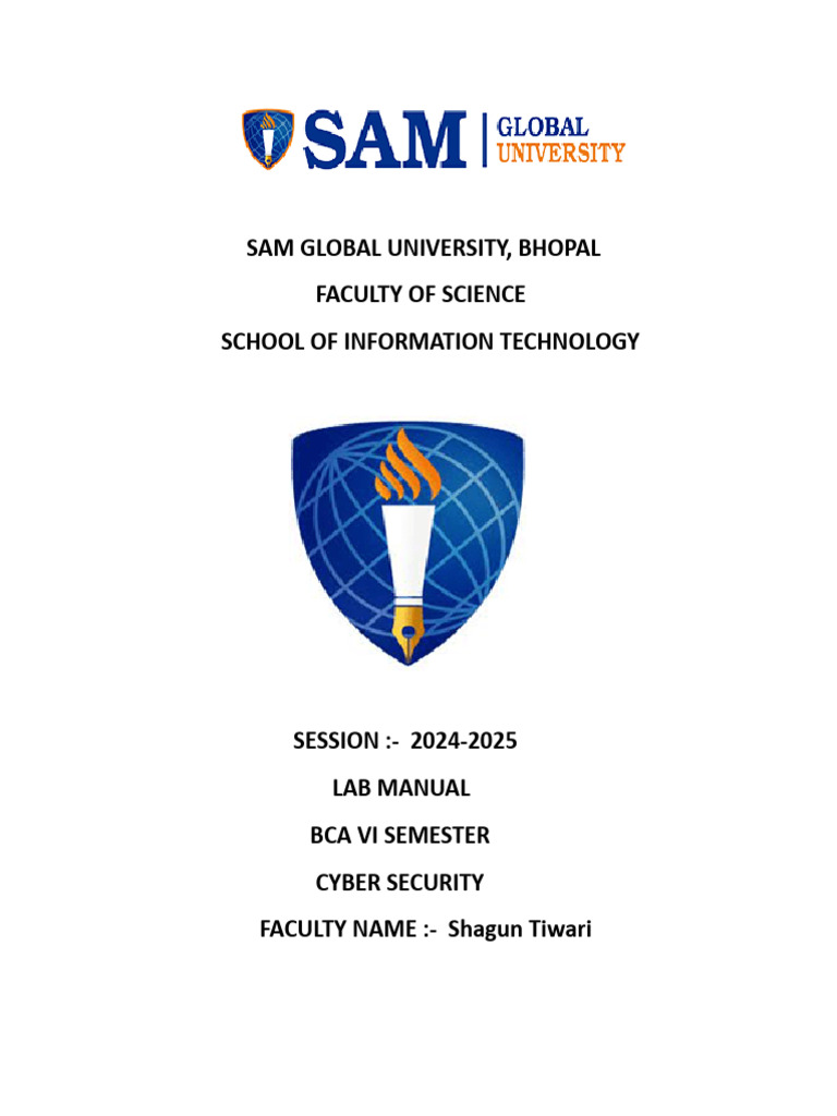 Cyber Security Lab Manual 2024-2025 | PDF | Key (Cryptography) | Public ...