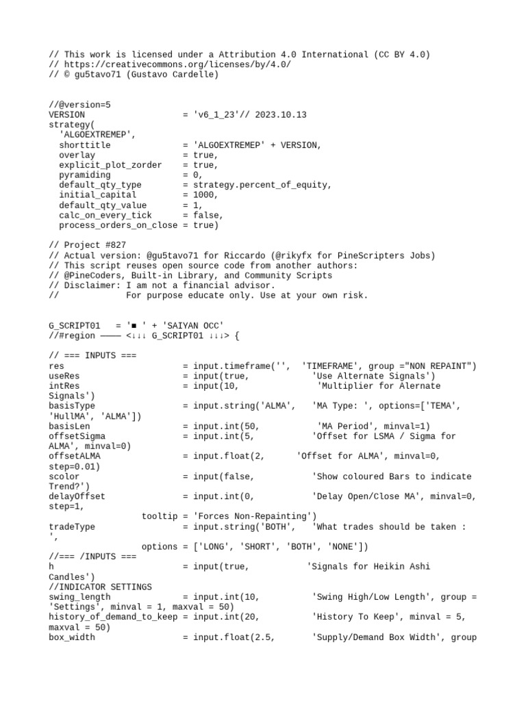 HSN Algo v9.5: ALGOEXTREMEP Script | PDF