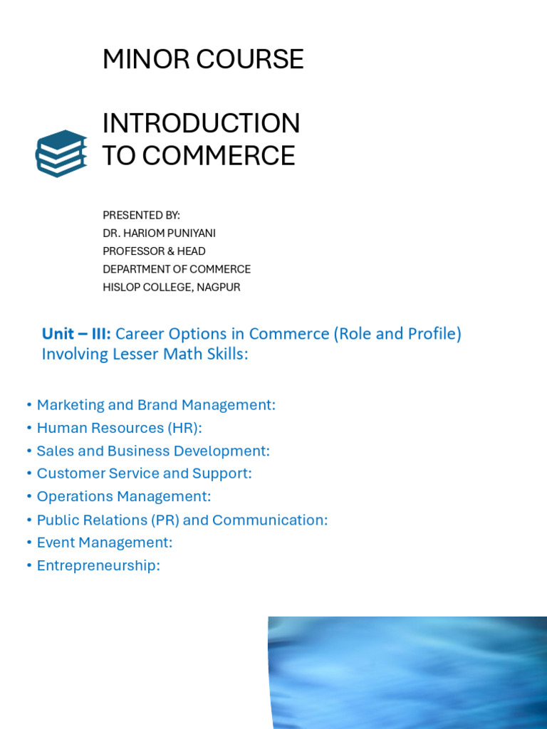 Unit III INTRODUCTION TO COMMERCE | PDF | Human Resource Management ...