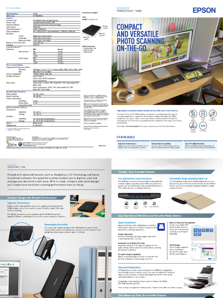 Epson V39II | PDF