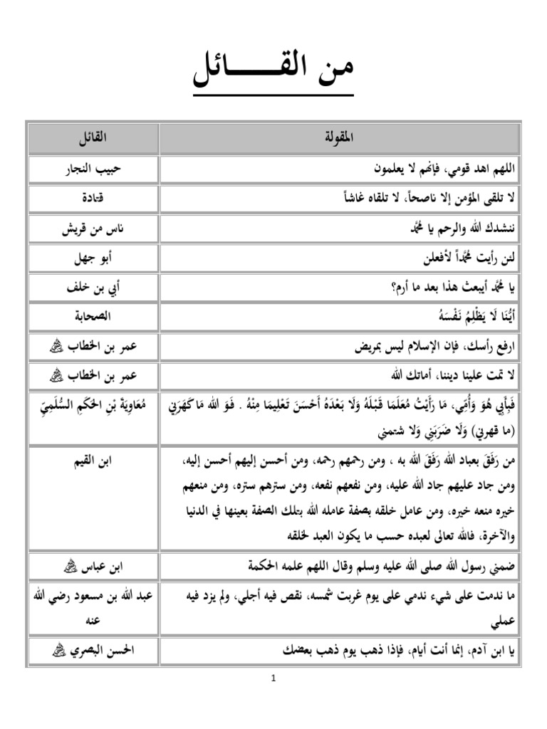 اسلامية من القائل | PDF