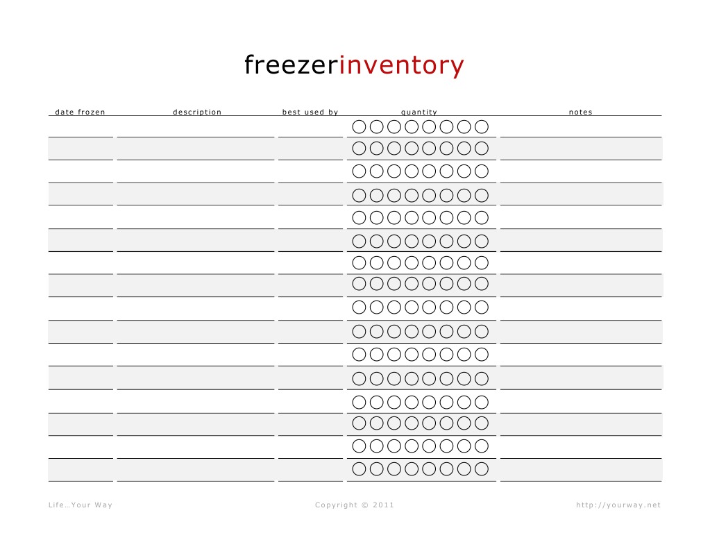 Freezer Inventory | PDF