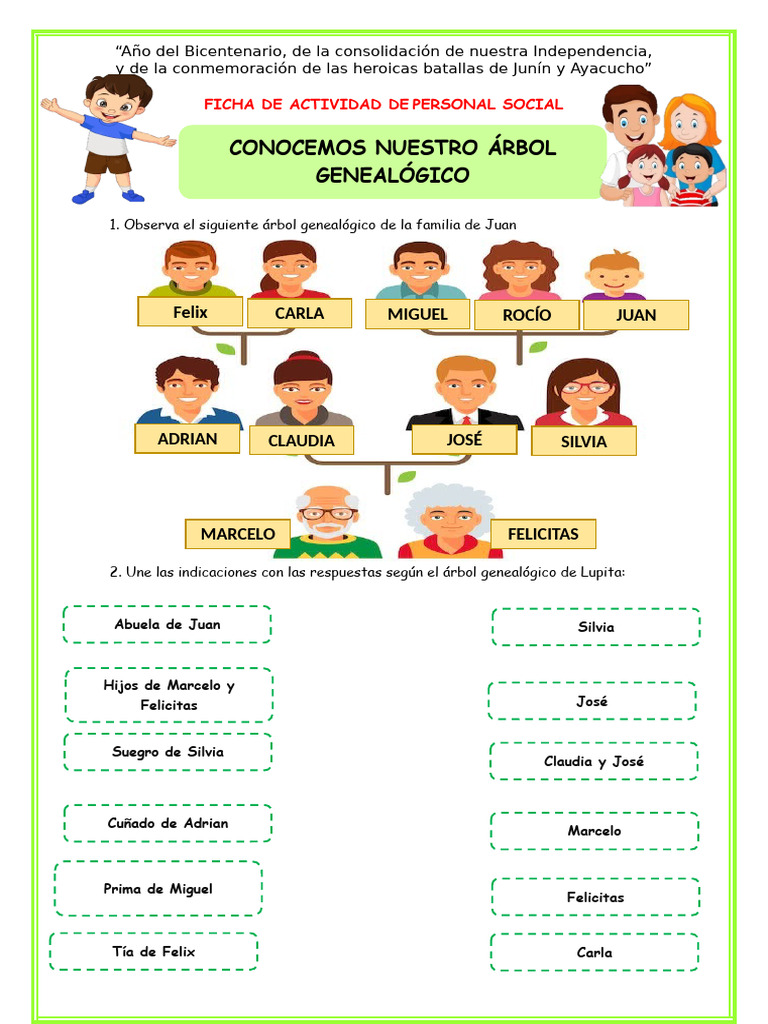Árbol Genealógico: Actividad Familiar | PDF