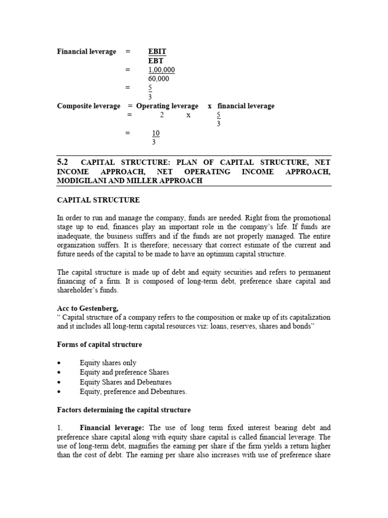 Capital Structure-Unit II | PDF | Capital Structure | Cost Of Capital