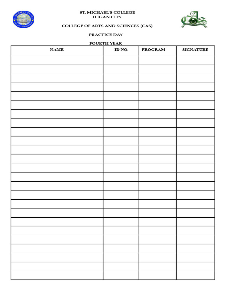 St. Michael's College Practice Day Form | PDF