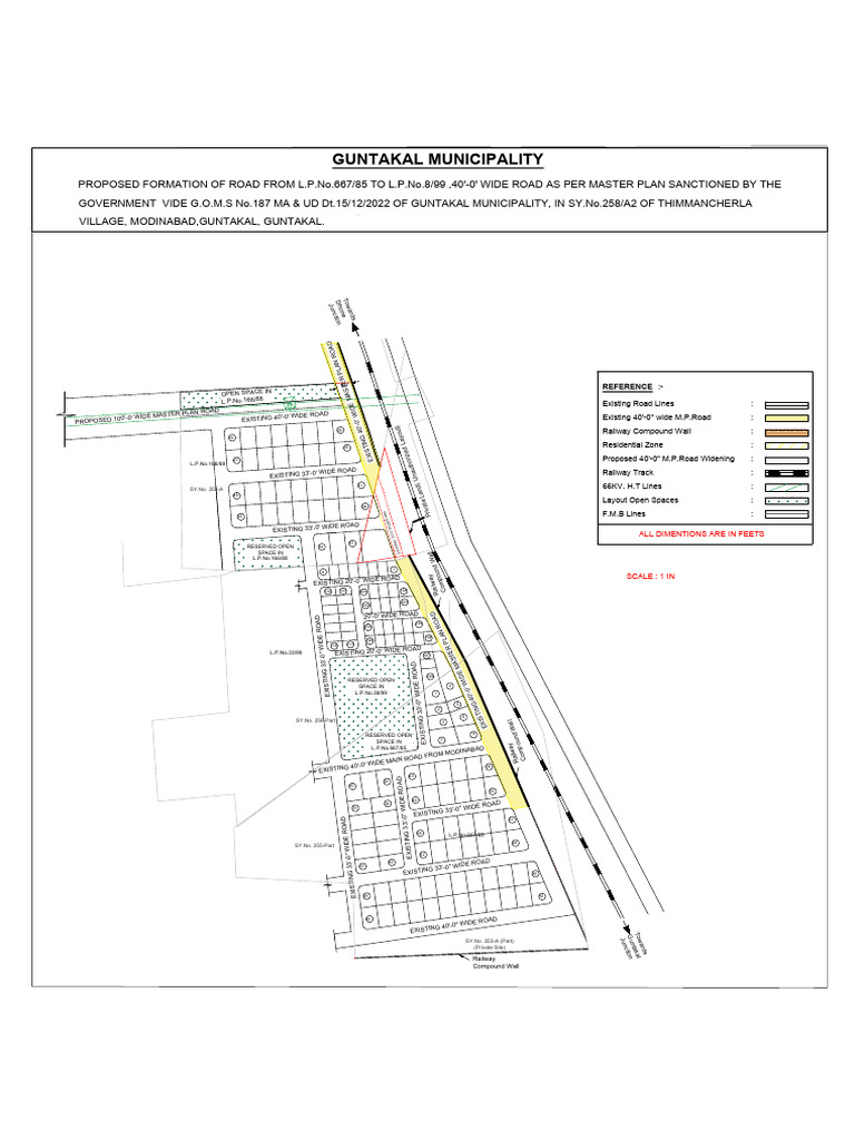 Guntakal Municipality Road Plan Diagram | PDF