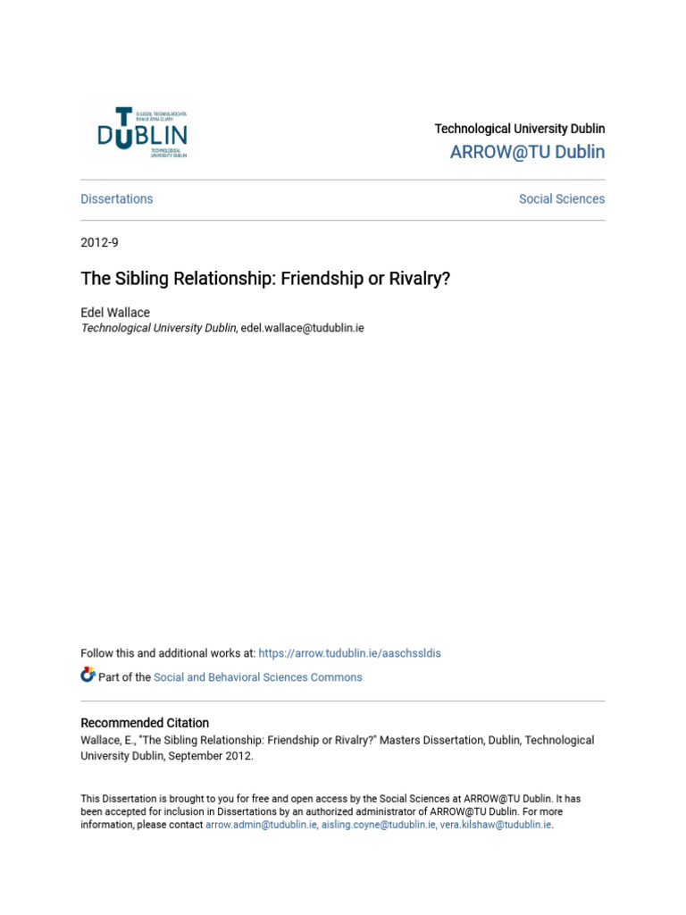 Sibling Relationships: Friendship vs Rivalry | PDF | Sibling ...