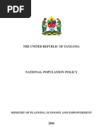 Download TZ National Population Policy 2006 by AhmedMakbel SN87949938 doc pdf