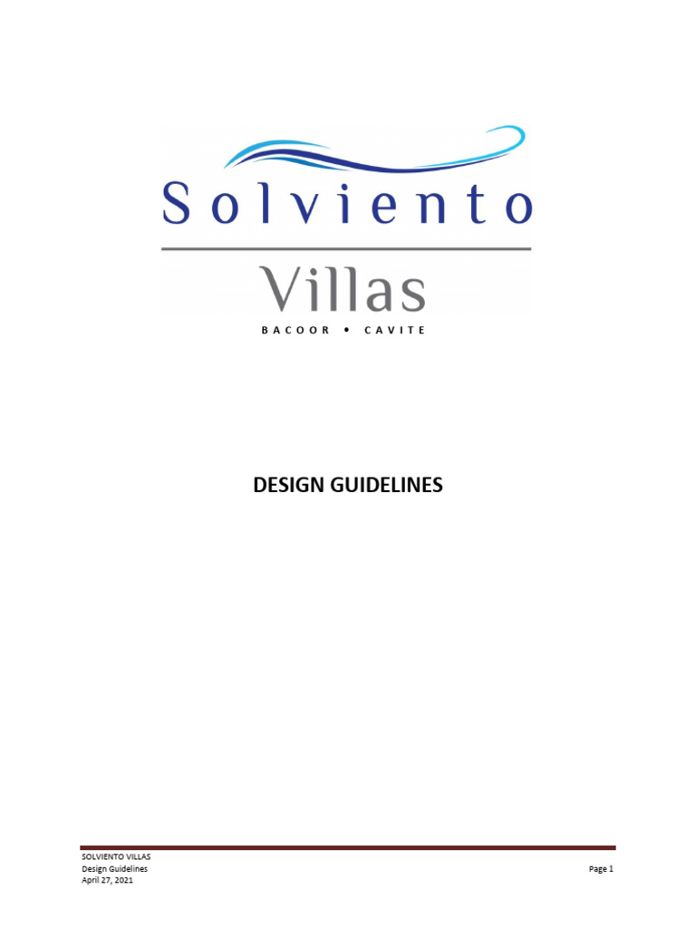 Updated Solviento Villas Design - Guidelines 05-31-24 | PDF | Motor ...