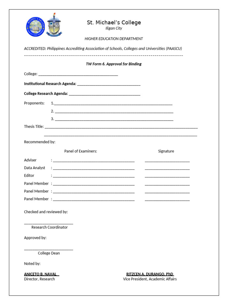 TW Form 6 | PDF