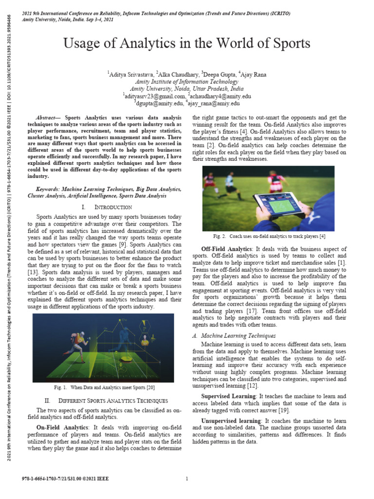 Sports Analytics Techniques Explained | PDF | Predictive Analytics ...