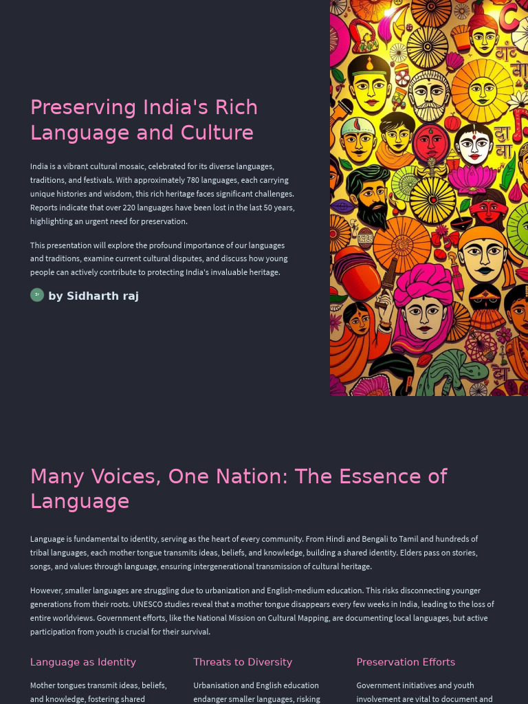 Preserving India's Languages and Culture | PDF | Traditions | Languages ...