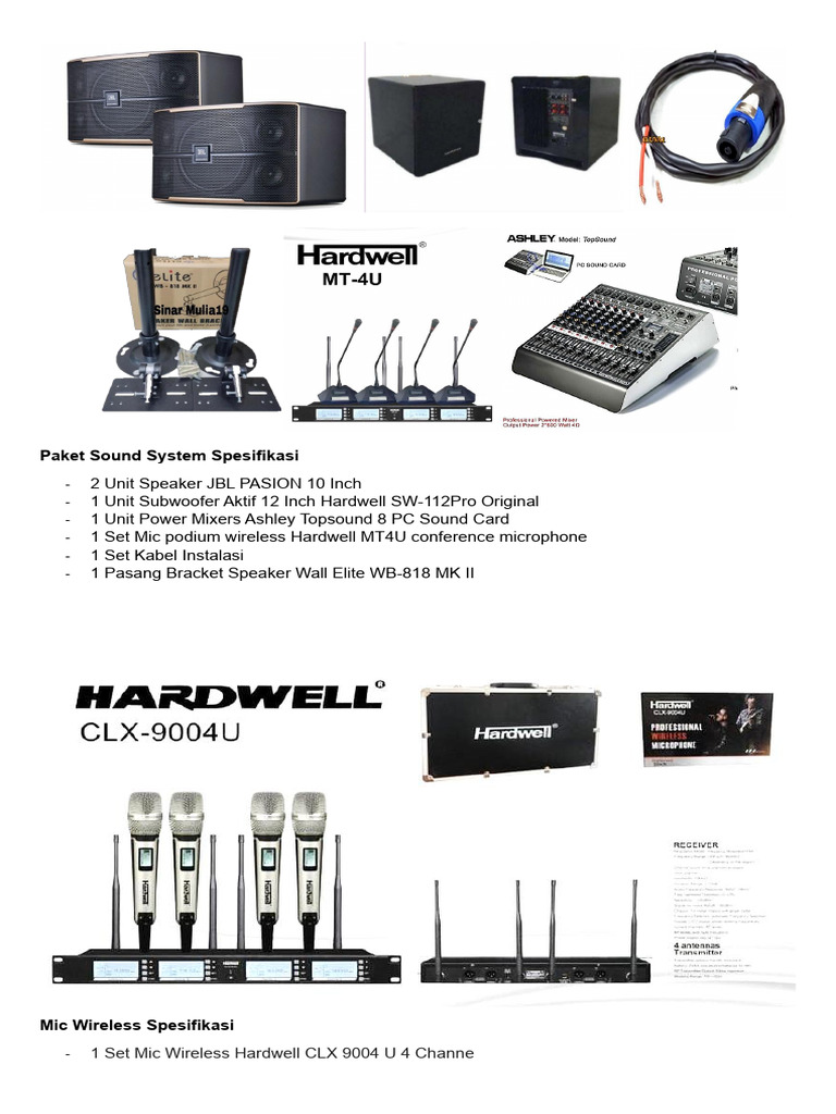 Paket Sound System Spesifikasi | PDF