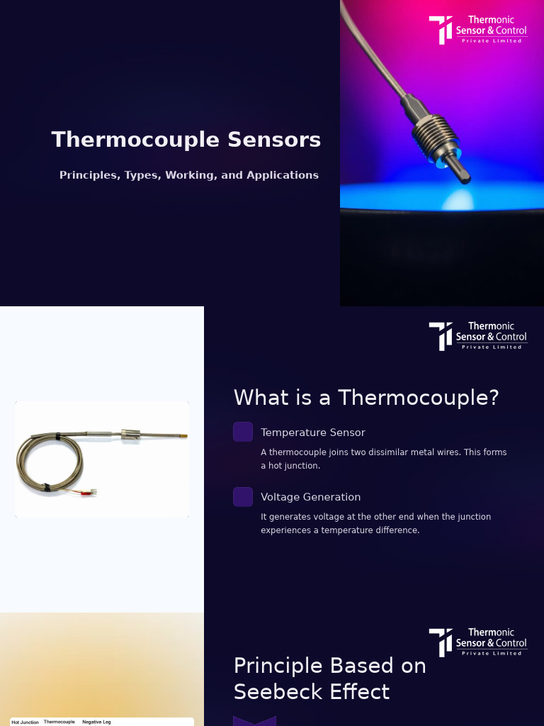 Thermocouple Sensors: Types & Applications | PDF | Thermocouple | Materials